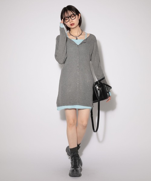 PAGEBOY（ページボーイ）の「レイヤードライクチュニックワンピース（チュニック・レディース・ブラック/チャコールグレー・FREE）」の9枚目の写真