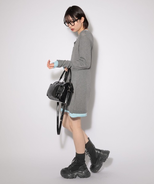 PAGEBOY（ページボーイ）の「レイヤードライクチュニックワンピース（チュニック・レディース・ブラック/チャコールグレー・FREE）」の11枚目の写真