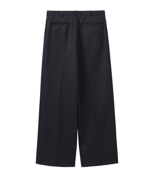 JOHN LAWRENCE SULLIVAN（ジョンローレンスサリバン）の「WOOL GABARDINE TUCKED WIDE TROUSERS（スラックス・メンズ・ブラック・44/46）」の2枚目の写真