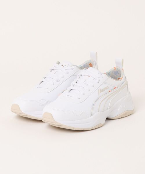 PUMA 花柄 スニーカー ホワイト PUMA プーマ CILIA MODE FLOWER レディーススニーカー 厚底(シリア