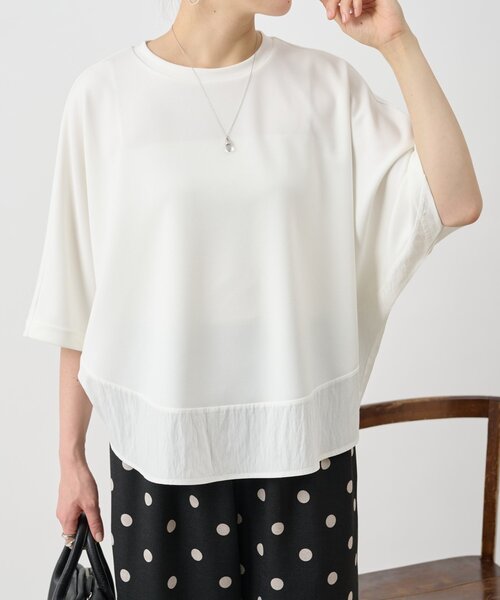 BEARDSLEY（ビアズリー）の「ラウンドヘムドルマンカットソー（Tシャツ/カットソー・レディース・ブラック/ホワイト・FREE）」の8枚目の写真