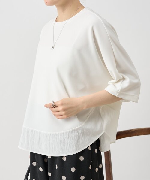 BEARDSLEY（ビアズリー）の「ラウンドヘムドルマンカットソー（Tシャツ/カットソー・レディース・ブラック/ホワイト・FREE）」の7枚目の写真