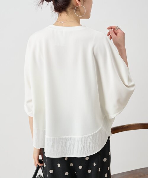 BEARDSLEY（ビアズリー）の「ラウンドヘムドルマンカットソー（Tシャツ/カットソー・レディース・ブラック/ホワイト・FREE）」の6枚目の写真