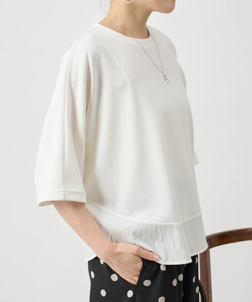 BEARDSLEY（ビアズリー）の「ラウンドヘムドルマンカットソー（Tシャツ/カットソー・レディース・ブラック/ホワイト・FREE）」の5枚目の写真