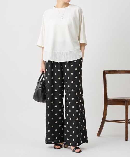 BEARDSLEY（ビアズリー）の「ラウンドヘムドルマンカットソー（Tシャツ/カットソー・レディース・ブラック/ホワイト・FREE）」の4枚目の写真