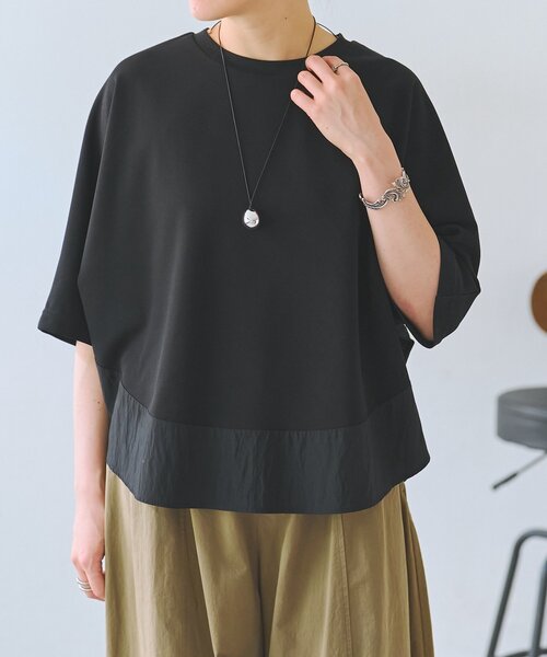 BEARDSLEY(ビアズリー)の「ラウンドヘムドルマンカットソー(Tシャツ/カットソー・レディース・ブラック/ホワイト・FREE)」の14枚目の写真