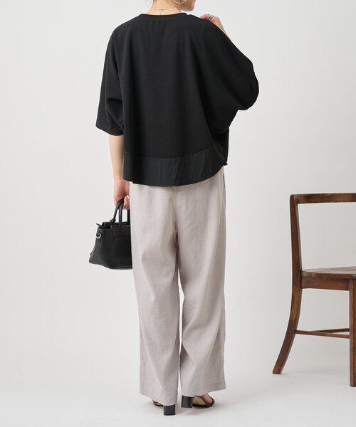 BEARDSLEY（ビアズリー）の「ラウンドヘムドルマンカットソー（Tシャツ/カットソー・レディース・ブラック/ホワイト・FREE）」の12枚目の写真