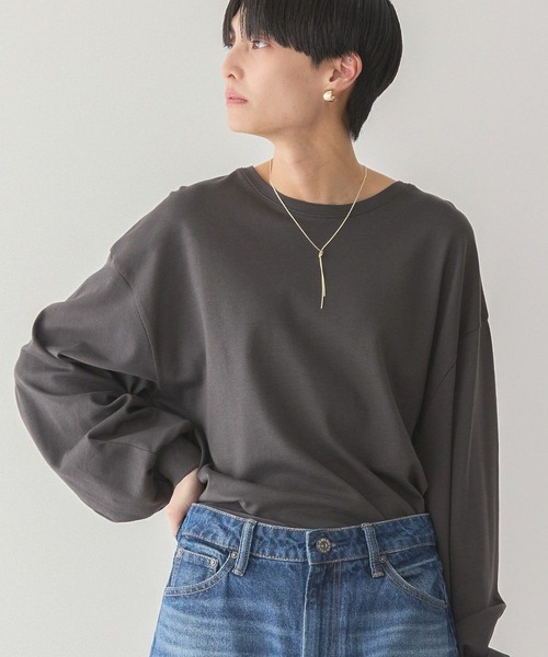 AMERICAN HOLIC(アメリカンホリック)の「【WEB限定】袖ボリュームカットプルオーバー(Tシャツ/カットソー・レディース・ライトベージュ/チャコールグレー/オフホワイト/グリーン・M/L)」の19枚目の写真