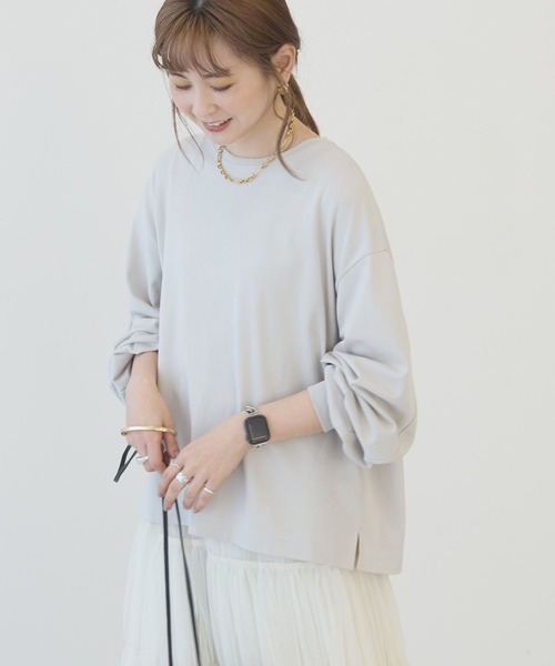 AMERICAN HOLIC(アメリカンホリック)の「【WEB限定】袖ボリュームカットプルオーバー(Tシャツ/カットソー・レディース・ライトベージュ/チャコールグレー/オフホワイト/グリーン・M/L)」の13枚目の写真