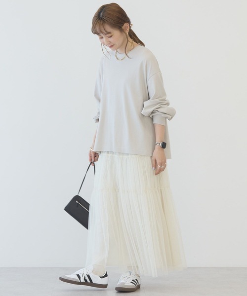 AMERICAN HOLIC(アメリカンホリック)の「【WEB限定】袖ボリュームカットプルオーバー(Tシャツ/カットソー・レディース・ライトベージュ/チャコールグレー/オフホワイト/グリーン・M/L)」の17枚目の写真