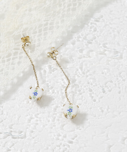 Junco Paris/ジュンコパリ vintage porcelain heart earring / BO-26P