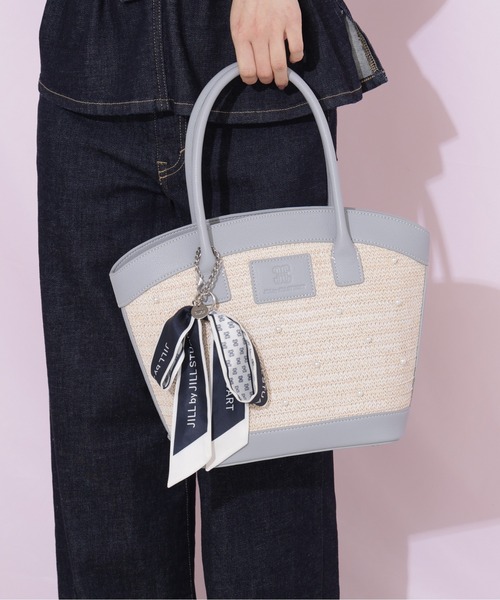 JILL by JILL STUART(ジルバイジルスチュアート)の「パールトッピングバスケット(トートバッグ・レディース・ピンク/ホワイト/ブルー・FREE)」の7枚目の写真