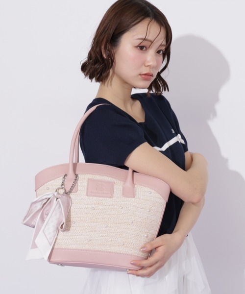 JILL by JILL STUART(ジルバイジルスチュアート)の「パールトッピングバスケット(トートバッグ・レディース・ピンク/ホワイト/ブルー・FREE)」の16枚目の写真