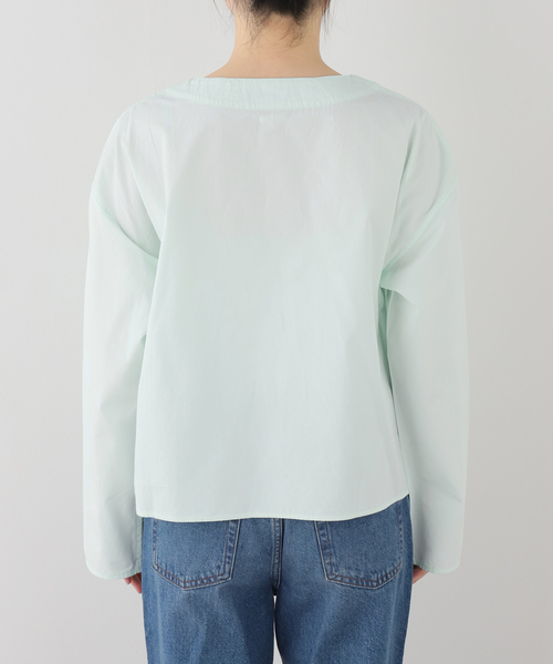 SEEALL（シーオール）の「SEEALL ASYMMETRIC POCKET TOP SAW63 TP302：シャツ（シャツ/ブラウス・レディース・グリーン・38）」の7枚目の写真