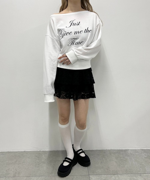 PHILLY(フィリー)の「ワンショルメッセージトップス(スウェット・レディース・ホワイト/ネイビー・FREE)」の10枚目の写真