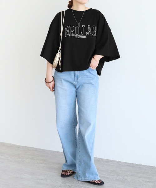 reca（レカ）の「ロゴプリントカットソー（Tシャツ/カットソー・レディース・オフホワイト/ブラック/ブルー系その他・M）」の5枚目の写真