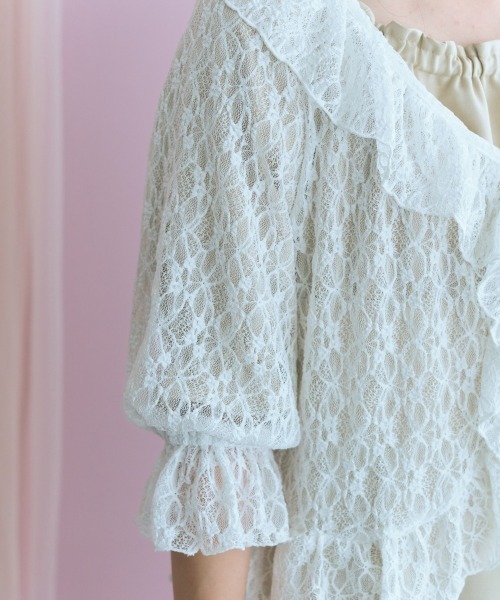 marun（マルン）の「＜大きいサイズ＞レースショートボレロ marun（カーディガン/ボレロ・レディース・ブラック/オフホワイト・L/LL/3L/4L/5L）」の13枚目の写真