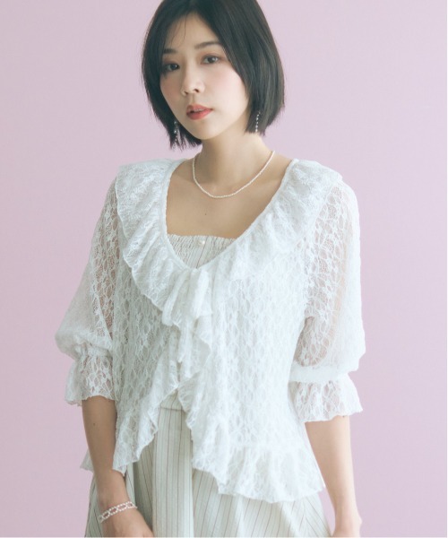 marun（マルン）の「＜大きいサイズ＞レースショートボレロ marun（カーディガン/ボレロ・レディース・ブラック/オフホワイト・L/LL/3L/4L/5L）」の17枚目の写真