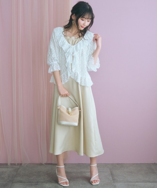 marun（マルン）の「＜大きいサイズ＞レースショートボレロ marun（カーディガン/ボレロ・レディース・ブラック/オフホワイト・L/LL/3L/4L/5L）」の21枚目の写真