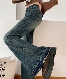 レトロ フレアデニムパンツ