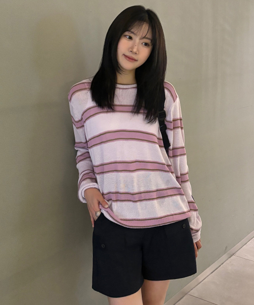 OURHOPE(アワーホープ)の「マイロシアーストライプニット - ピンク(ニット/セーター・レディース・PINK・ONE)」の3枚目の写真