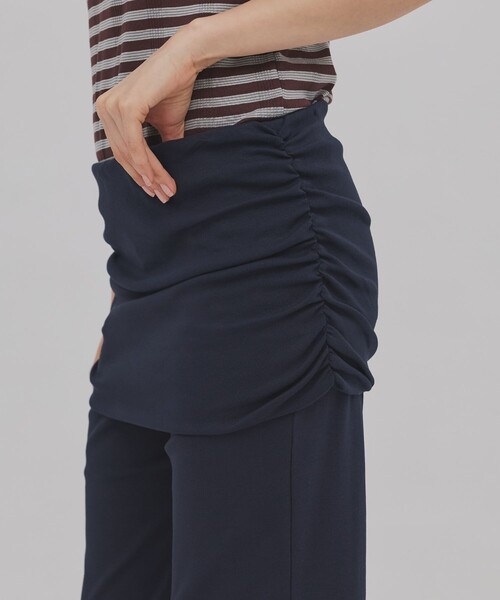 PUBLIC TOKYO（パブリックトウキョウ）の「【2026年春新作】ミニレイヤードフレアジャージーパンツ（その他パンツ・レディース・ネイビー/グレー・1/2）」の12枚目の写真