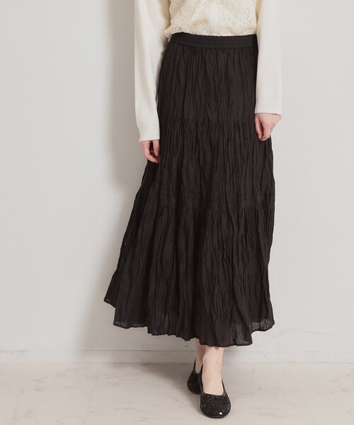 couture brooch(クチュールブローチ)の「綿ローンティアードスカート(スカート・レディース・ホワイト/ブラック・38/40)」の22枚目の写真