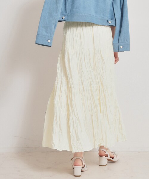 couture brooch(クチュールブローチ)の「綿ローンティアードスカート(スカート・レディース・ホワイト/ブラック・38/40)」の11枚目の写真