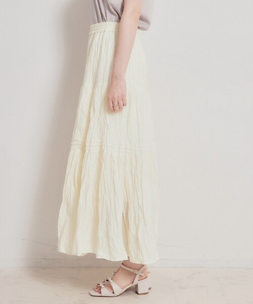 couture brooch(クチュールブローチ)の「綿ローンティアードスカート(スカート・レディース・ホワイト/ブラック・38/40)」の17枚目の写真