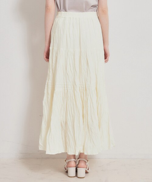 couture brooch(クチュールブローチ)の「綿ローンティアードスカート(スカート・レディース・ホワイト/ブラック・38/40)」の18枚目の写真