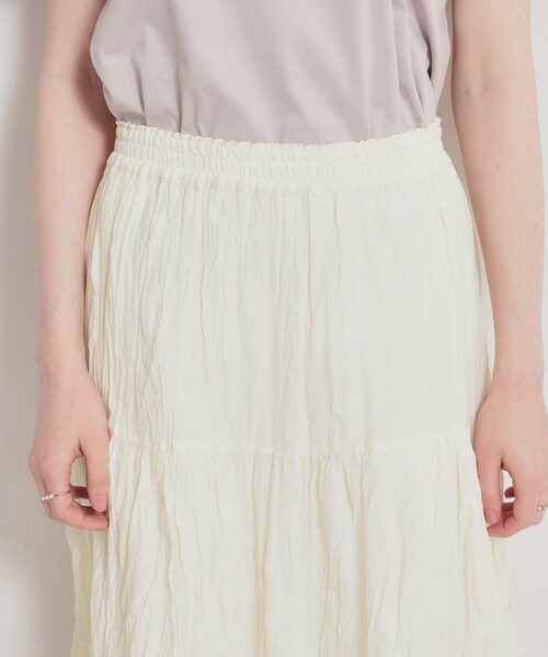couture brooch(クチュールブローチ)の「綿ローンティアードスカート(スカート・レディース・ホワイト/ブラック・38/40)」の19枚目の写真