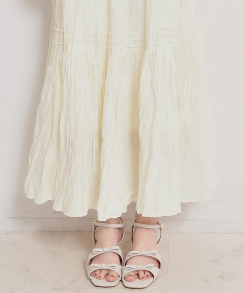 couture brooch(クチュールブローチ)の「綿ローンティアードスカート(スカート・レディース・ホワイト/ブラック・38/40)」の21枚目の写真