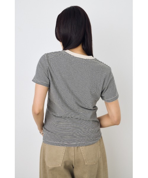 AZUL by moussy(アズールバイマウジー)の「ミニボーダーTシャツ(Tシャツ/カットソー・レディース・ホワイト系その他/ブラウン系その他/ブルー系その他3・SMALL/MEDIUM)」の8枚目の写真
