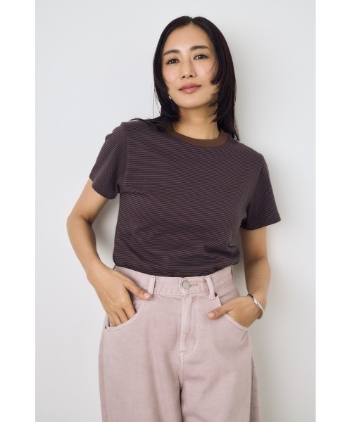 AZUL by moussy(アズールバイマウジー)の「ミニボーダーTシャツ(Tシャツ/カットソー・レディース・ホワイト系その他/ブラウン系その他/ブルー系その他3・SMALL/MEDIUM)」の12枚目の写真