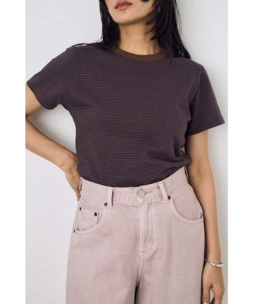 AZUL by moussy(アズールバイマウジー)の「ミニボーダーTシャツ(Tシャツ/カットソー・レディース・ホワイト系その他/ブラウン系その他/ブルー系その他3・SMALL/MEDIUM)」の14枚目の写真