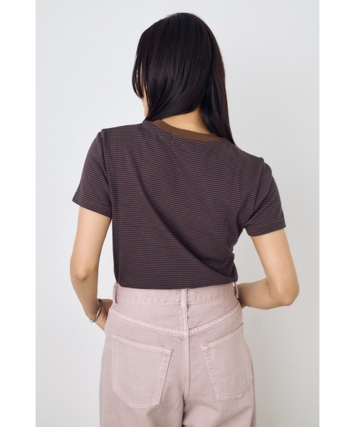 AZUL by moussy(アズールバイマウジー)の「ミニボーダーTシャツ(Tシャツ/カットソー・レディース・ホワイト系その他/ブラウン系その他/ブルー系その他3・SMALL/MEDIUM)」の16枚目の写真
