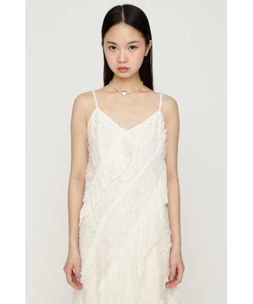 SLY(スライ)の「RANDOM FRILL CAMI OP ランダムフリルキャミワンピース 春服 夏服(ワンピース・レディース・ブラック/アイボリー・1/2)」の9枚目の写真