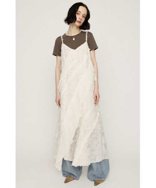 SLY(スライ)の「RANDOM FRILL CAMI OP ランダムフリルキャミワンピース 春服 夏服(ワンピース・レディース・ブラック/アイボリー・1/2)」の20枚目の写真