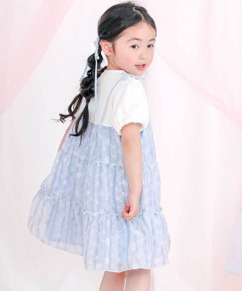 SLAP SLIP（スラップスリップ）の「【スラプリ】花柄シフォンレースリボンワンピース(80~130cm)（ワンピース・キッズ・ピンク系その他/ブルー系その他・90cm/80ｃｍ/130cm/110cm/100cm/120cm）」の6枚目の写真