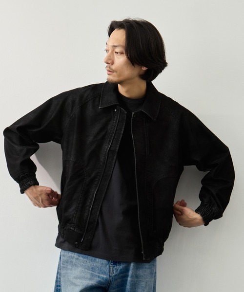 CITY TOKYO（シティトウキョウ）の「【CITY TOKYO】スムースレザー フライトジャケット（ブルゾン・メンズ・ブラック・1/2）」の2枚目の写真