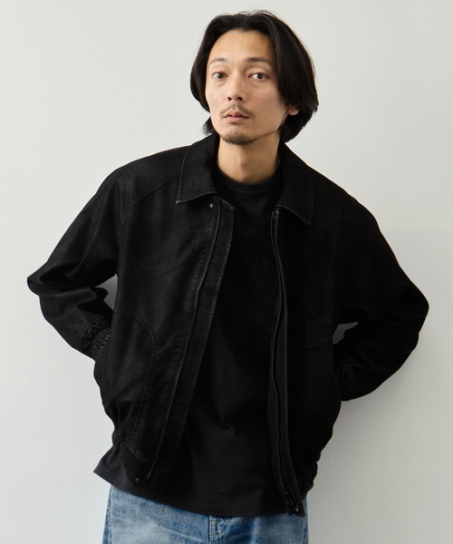 CITY TOKYO（シティトウキョウ）の「【CITY TOKYO】スムースレザー フライトジャケット（ブルゾン・メンズ・ブラック・1/2）」の3枚目の写真