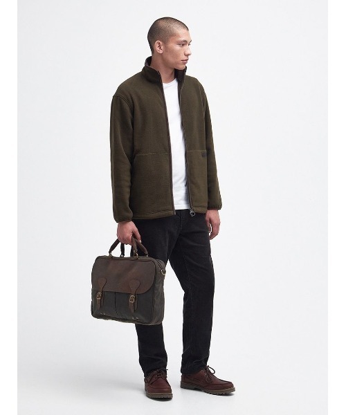 Barbour(バブアー)の「ワックス ブリーフケース(ショルダーバッグ・メンズ・ネイビー/オリーブ・ONE SIZE)」の3枚目の写真