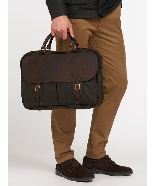 Barbour(バブアー)の「ワックス ブリーフケース(ショルダーバッグ・メンズ・ネイビー/オリーブ・ONE SIZE)」の5枚目の写真