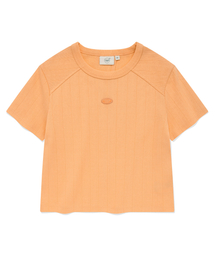 ウーマンクロップスリットTシャツサーモン
