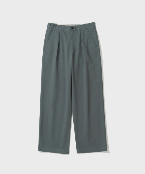 SHIRTER(シャーター)の「COTTON DRILL WIDE CHINO PANTS (SLATE BLUE)(その他パンツ・メンズ・その他・LARGE/MEDIUM/SMALL)」の1枚目の写真