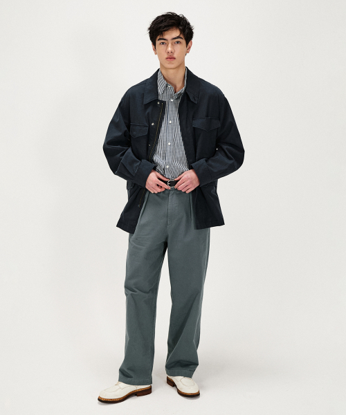 SHIRTER(シャーター)の「COTTON DRILL WIDE CHINO PANTS (SLATE BLUE)(その他パンツ・メンズ・その他・LARGE/MEDIUM/SMALL)」の3枚目の写真