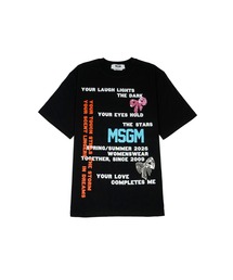 スパンコール リボン グラフィック Tシャツ