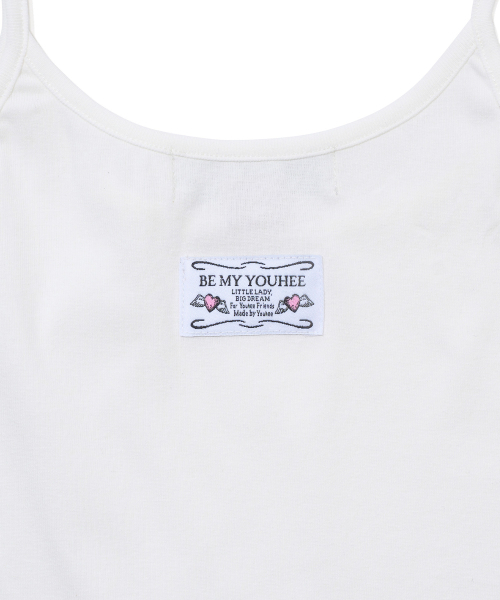 YOUHEE(ユヒ)の「LABEL DETAILED SLEEVELESS_WHITE(Tシャツ/カットソー・レディース・その他・SMALL/MEDIUM)」の3枚目の写真