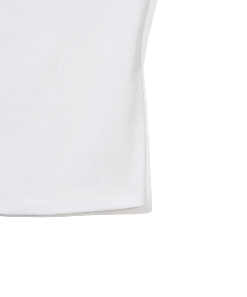 YOUHEE(ユヒ)の「LABEL DETAILED SLEEVELESS_WHITE(Tシャツ/カットソー・レディース・その他・SMALL/MEDIUM)」の2枚目の写真