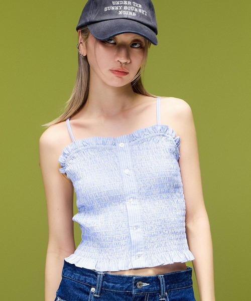 X-girl(エックスガール)の「2P LAYERED L/S SHIRT(シャツ/ブラウス・レディース・ブラック/ライトブルー・S/M)」の16枚目の写真